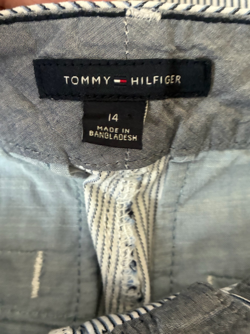 Tommy Hilfiger Light Blue Striped Chinos With AnKle Cuff Size 14 - Picture 2 of 8
